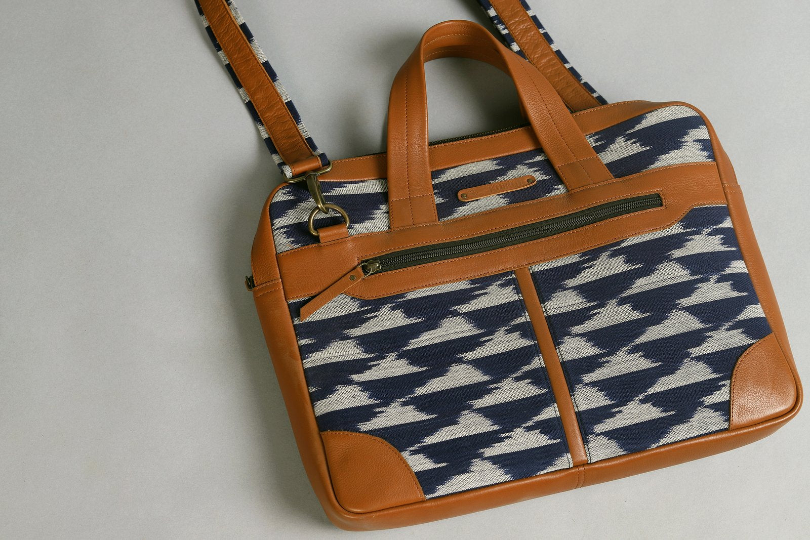 Indigo Blue-White Handcrafted-Studio Laptop Bag