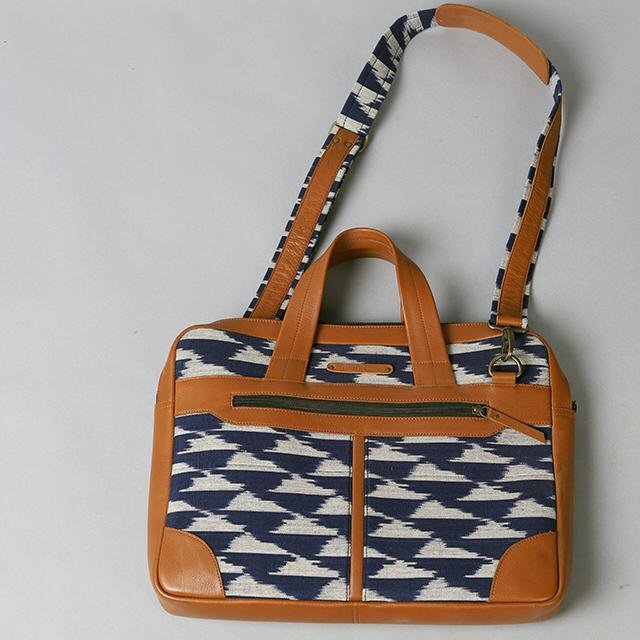 Indigo Blue-White Handcrafted-Studio Laptop Bag