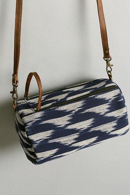 Indigo Blue-White Handcrafted-Studio Barrel Bag