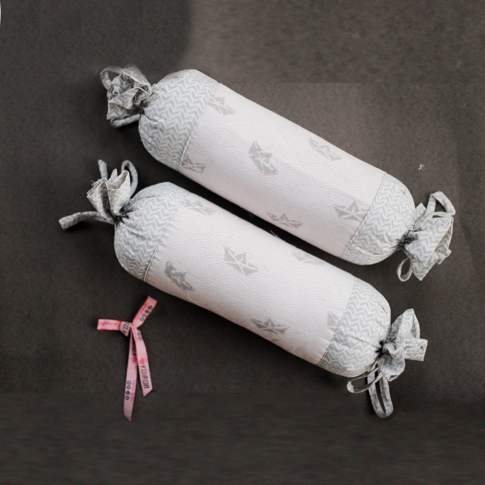 Machali Aur Naav - Hand Block Print Cotton Bolsters Set