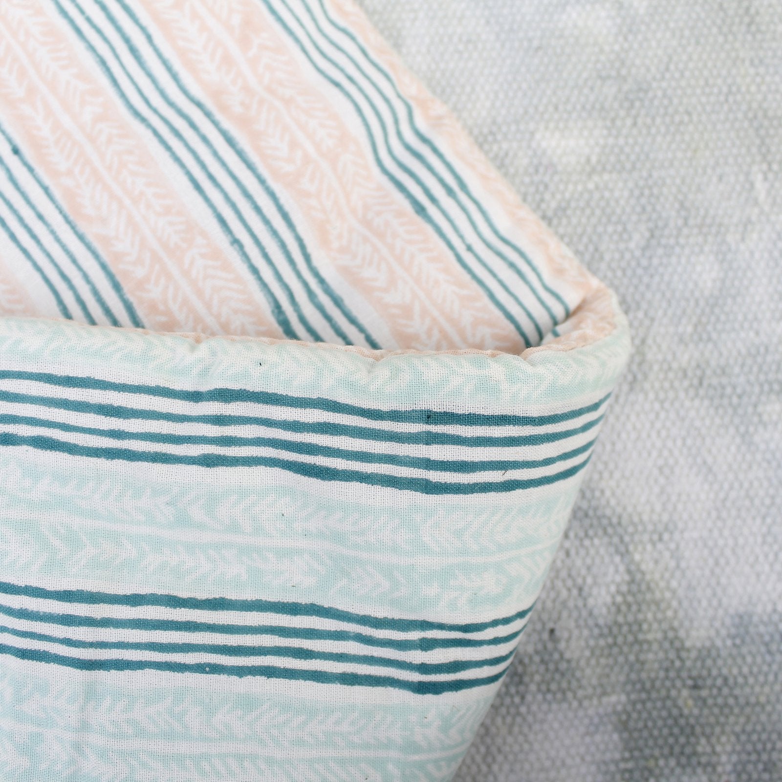 The Seahorse Story - Hand Block Print Reversible Cot Bumper