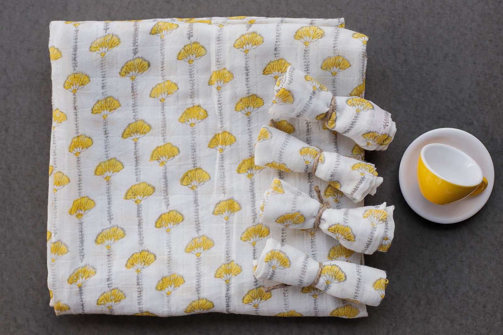 The Chirping Birds - Hand Block Print Cotton Muslin Swaddle